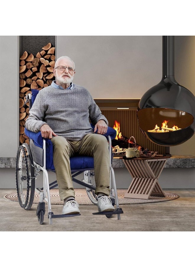 وسادة كرسي متحرك، لتخفيف الألم، مع غطاء لمسند الذراع. تدعم عظم العصعص والظهر، مانعة للانزلاق. - Image 5